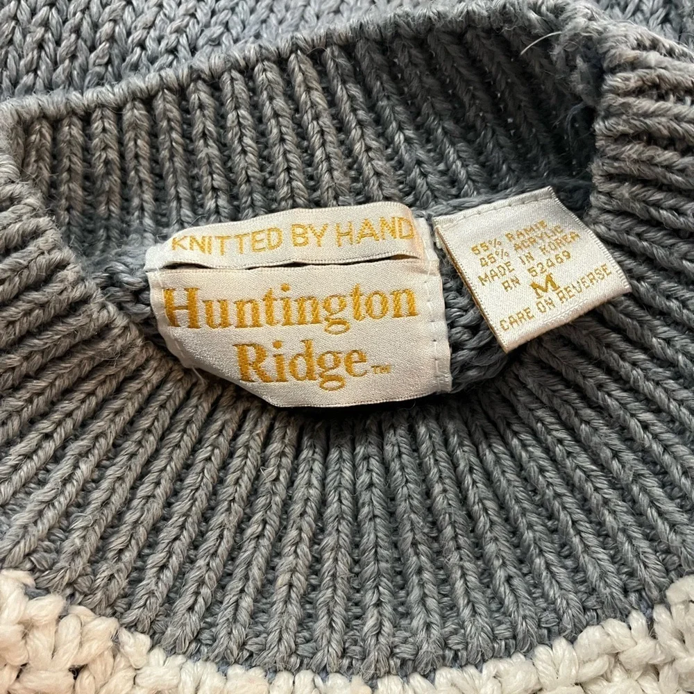 Huntington Ridge x Vintage 90s Knitted By Hand Heart Tassel Folk Sweater